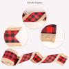 2 Roll Wired Plaid Ribbons Stars Stripes Ribbon Burlap Craft Ribbon Christmas Decoration 4th of July Decor American Independence Day for DIY Gift Wrapping Holiday Decorations view 2