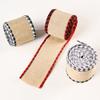 2 Roll Wired Plaid Ribbons Stars Stripes Ribbon Burlap Craft Ribbon Christmas Decoration 4th of July Decor American Independence Day for DIY Gift Wrapping Holiday Decorations view 4