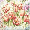 Keep Unique 20-ct 13x13 Flowers Paper Pink Rose Luncheon Decoupage Napkins, 3-Ply Servilletas Printed Rose Cocktail Napkin for Christmas Art, Dinner and Party, Disposable Napkins Decor (Bright Tulips) view 1