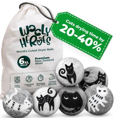 No More Dryer Sheets! XL Wool Dryer Balls 6-Pack, Reusable Laundry Softener & Static Reducer, Eco-Friendly, Long-Lasting, Safe for Sensitive Skin