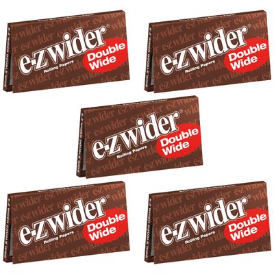 E-Z Wider - Double Wide Rolling Papers - 5 Booklets with 24 Leaves per Booklet