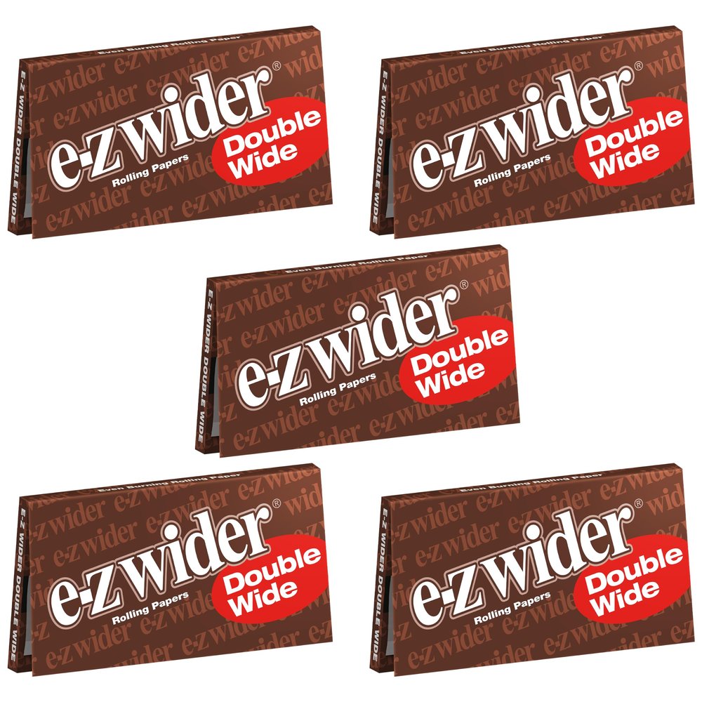E-Z Wider - Double Wide Rolling Papers - 5 Booklets with 24 Leaves per Booklet