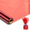 100 Ft x 17 in Red Cellophane Wrap Roll Valentine Day - Red Transparent Cellophane Roll for Gift Basket Wrap - Plastic Wrap for Christmas Light Decorations, Treats, Graduation Gift Wrapping. view 1