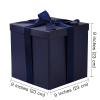 RUSPEPA Medium Birthday Gift Box with Lids, Ribbon and Tissue Paper, Collapsible Gift Box - 1 Pcs, 9x9x9 Inches, Navy Blue view 3