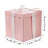 RUSPEPA Medium Birthday Gift Box with Lids, Ribbon and Tissue Paper, Collapsible Gift Box - 1 Pcs, 9x9x9 Inches, Pink view 3