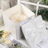 RUSPEPA Medium Birthday Gift Box with Lids, Ribbon and Tissue Paper, Collapsible Gift Box - 1 Pcs, 9x9x9 Inches, White view 4