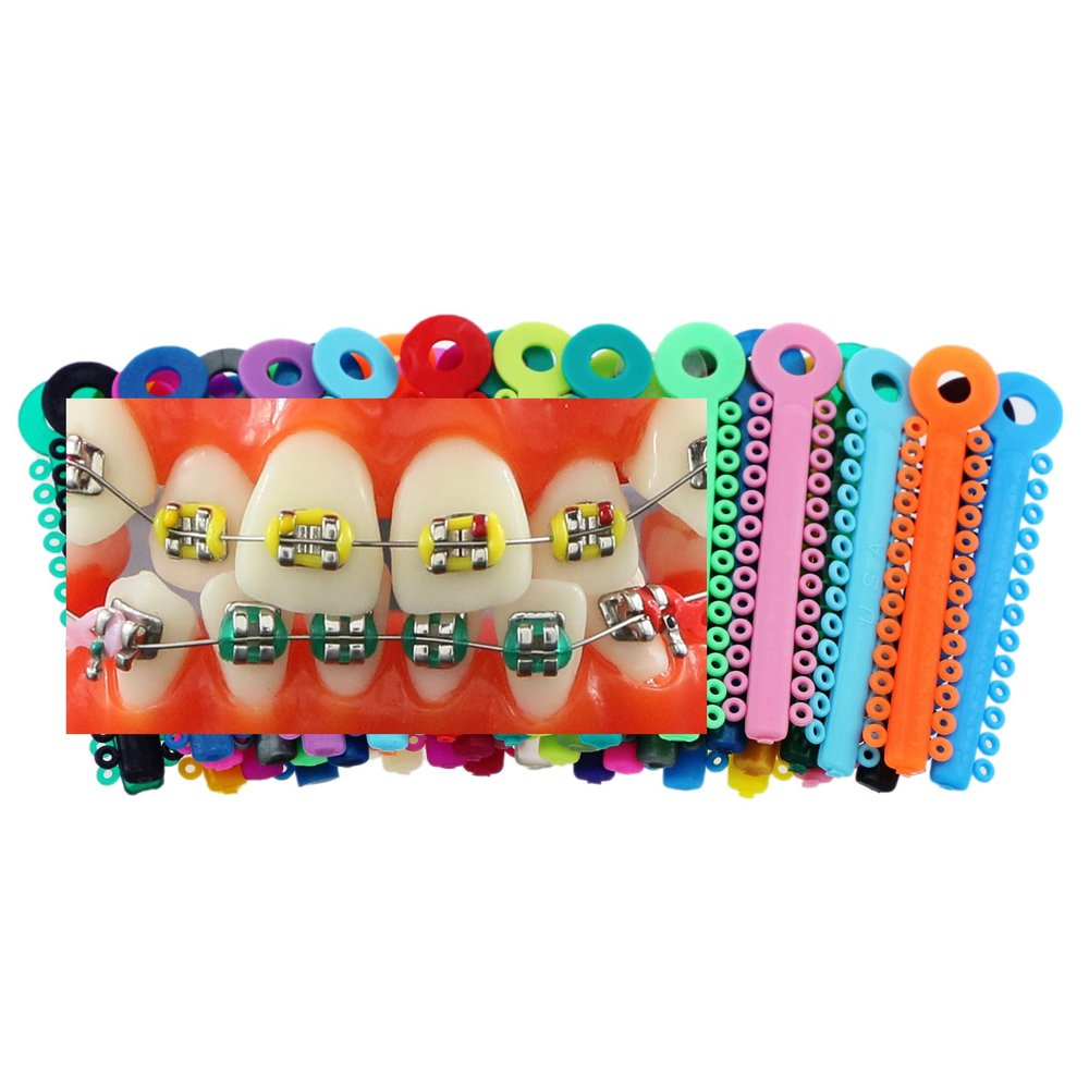 1040Pcs/Bag Dental Orthodontic Practice for Teeth Model Use Ligature Ties Elastic Rubber Bands Mixed Color Multicolor