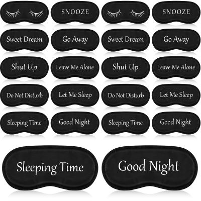 Eurzom 20 Pieces Funny Sleeping Eye Mask Bulk with Adjustable Strap Sleep Blackout Eye Mask for Night Blindfold Cover for Spa Women Men Adult Pajama Party Favors(Black)