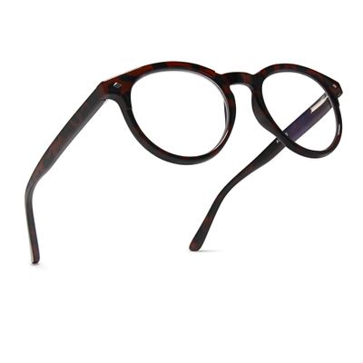 2SeeLife Large Round TR-90 Reading Glasses for Men & Women  Medium-Large Fit, Durable, Spring Hinges, Blue Light Readers, Brown Tortoise, +3.50