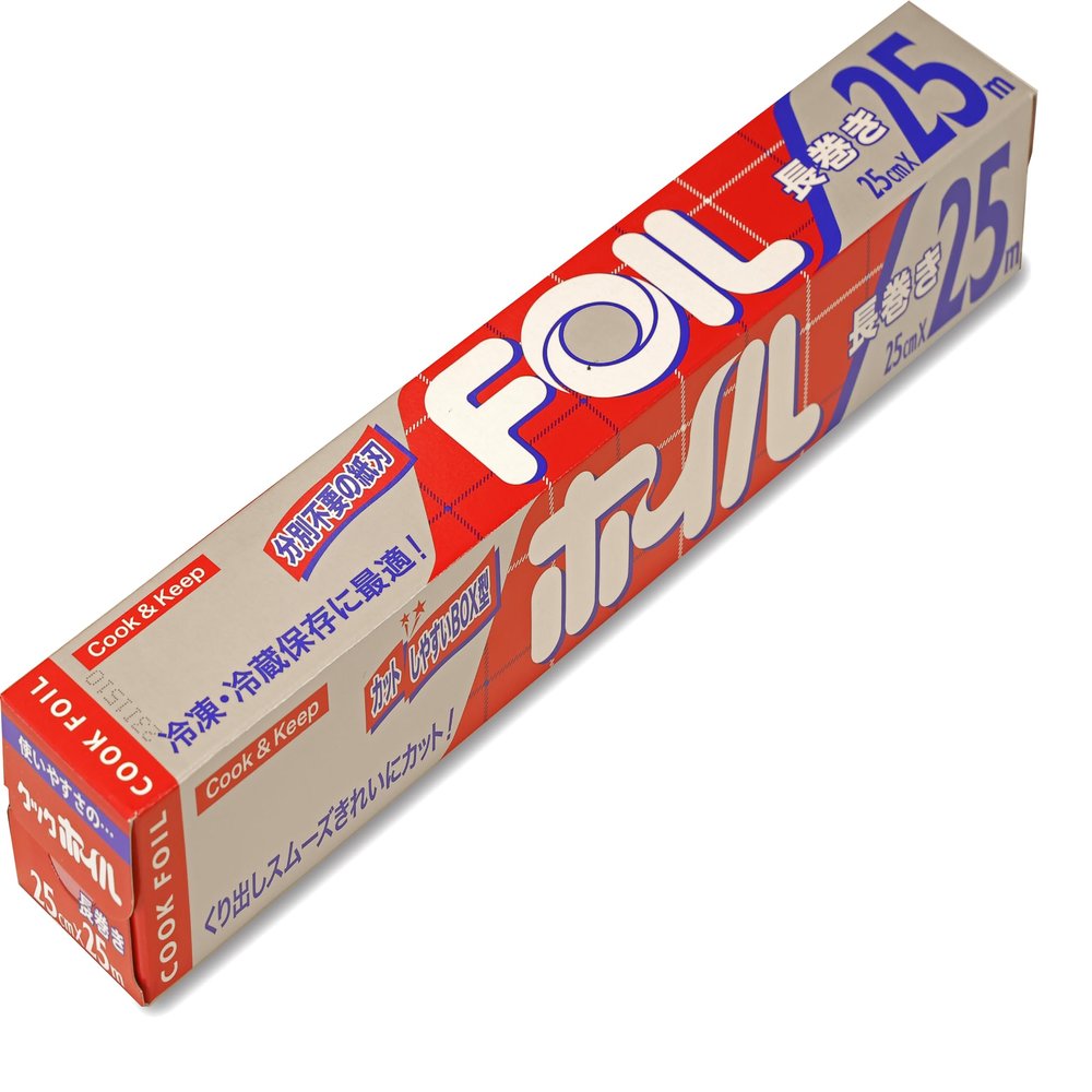M-A Packaging Long Roll, Aluminum Foil, Silver, Width 9.8 inches (25 cm) x Length 82.2 ft (25 m), No Sorting Required Paper Blade, Made in Japan