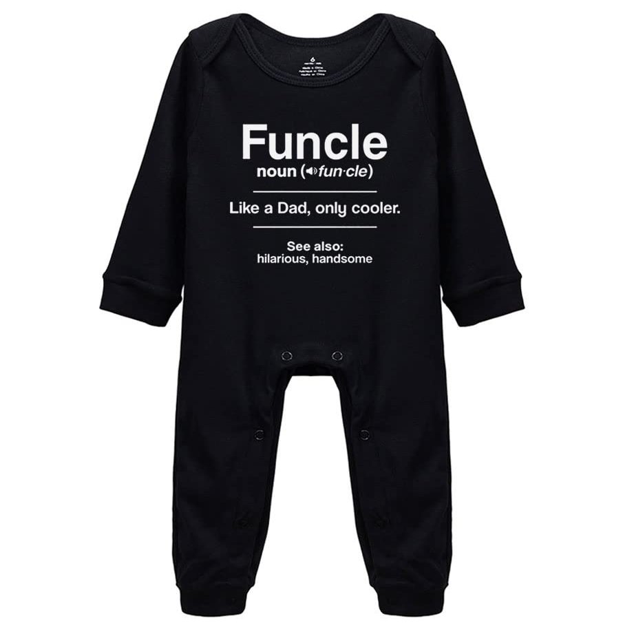 Poemsimai Funcle Definition Baby Bodysuit My Cool Uncle Rompers Birth Announcement Footed Bodysuit