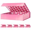 GREEN BEAN 6 Gift Boxes 11x7.8x2.3 Inches, Pink Gift Boxes with Lids for Presents, Magnetic Shirt Gift Boxes for Clothes (Glossy Metallic Pink, Polka Dot Design Inside) view 1