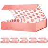 GREEN BEAN 6 Gift Boxes 11x7.8x2.3 Inches, Rose Gold Gifts Boxes with Lids, Magnetic Gift Boxes, Shirt Gift Box for Clothes (Glossy Metallic Rose Gold, Polka Dot Design Inside) view 1