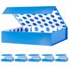 GREEN BEAN Gift Boxes - 6 Pack, 11x7.8x2.3 Inches, Blue with Lids, Magnetic Closure, Shirt Gift Boxes for Clothes (Glossy Metallic Blue, Polka Dot Design Inside) view 1