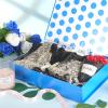 GREEN BEAN Gift Boxes - 6 Pack, 11x7.8x2.3 Inches, Blue with Lids, Magnetic Closure, Shirt Gift Boxes for Clothes (Glossy Metallic Blue, Polka Dot Design Inside) view 2