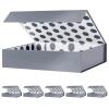 GREEN BEAN 6 Gift Boxes 11x7.8x2.3 Inches, Grey Gift Boxes with Lids for Presents, Magnetic Shirt Gifts Boxes for Clothes (Glossy Metallic Grey, Polka Dot Design Inside) view 1