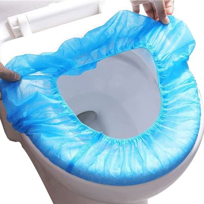 YMrott Non-Woven Fabric Disposable Toilet Seat Covers Elastic Band Design Individually Wrapped Public Restrooms Cover Protector for Travel Trips Hotel Airplane 90 Pcs,Blue