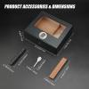 XIFEI Cigar Humidor, Glass Top Carbon Fiber Texture with Digital Hygrometer, Including Cigar humidifier, Divider, Cedar Wood Humidor Box, Holds 25-35 Cigars (9IN*7.5 * 2.8) view 3