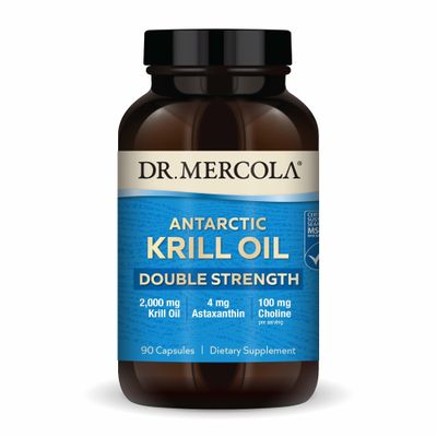 Dr. Mercola Antarctic Krill Oil Double Strength - 2,000 mg - Omega-3 Supplement with EPA & DHA - Supports Brain, Heart, Joint & Immune Health - GMO-Free & Gluten-Free - 90 Capsules (30 Servings)