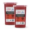 1 Quart | Biohazard Needle and Syringe Disposal Sharps Container with Flip Lid | for Diabetics - Pack of 2 view 1