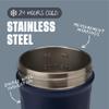 BlenderBottle Sport Insulated Stainless Steel Shaker Bottle with Wire Whisk, 24-Ounce, Navy  Protein Shakes & Hydration for Athletes & Fitness Enthusiasts, Easy Mixing, Lockable Lid view 3