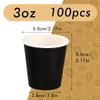 Wuadua 100 Pack 3 oz Black Disposable Paper Cups - Sturdy and Leak-Proof for Parties, Events, Office, Home Use Disposable Mouthwash Cups - Ideal for Hot/Cold Drinks, Smooth Rim Design, Eco-Friendly view 2