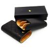 Cigar in Style Adjustable All Black Leather Cedar Wood 3 ct Cigar Case Holder Humidor view 3