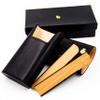 Cigar in Style Adjustable All Black Leather Cedar Wood 3 ct Cigar Case Holder Humidor view 4