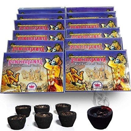 Castel Royale Panchajanya Real Sambrani Resin In Charcoal 12 Cone Cleanse Negative Energy, Yoga, Meditation