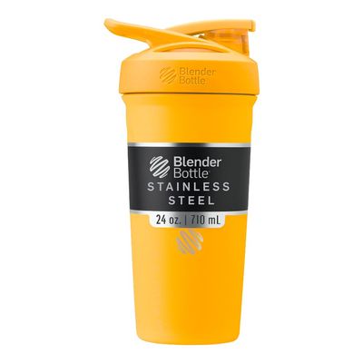 BlenderBottle Sport Insulated Stainless Steel Shaker Bottle with Wire Whisk, 24-Ounce, Mango Protein Shakes & Hydration for Athletes & Fitness Enthusiasts, Easy Mixing, Keeps Drinks Cold, Lockable Lid