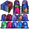 Lothee 30 Pcs Galaxy Party Favor Bags Space Drawstring Bags Starry Night Sky Backpack Galaxy Treat Candy Birthday Party Supplies for Kids Gifts view 1