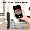 Ear Wax Removal Tool Camera, R1 Upgraded Anti-Fall Off Eartips Ear Cleaner, Wireless Otoscope with 1080P Waterproof Ear Camera, Earwax Removal Kit for iPhone, Android, Black view 2