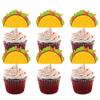 12 Pcs Mexican Fiesta Dessert Cupcake Toppers Taco Cupcake Toppers for Mexican Themed Party Decorations view 1