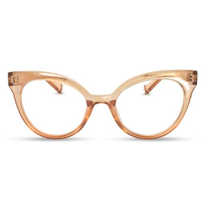 2SeeLife Oversized TR-90 Cat Eye Reading Glasses for Women  Narrow-Medium Fit, Durable and Sturdy Frame, Premium Readers, Champagne, +3.50