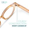 2SeeLife Oversized TR-90 Cat Eye Reading Glasses for Women  Narrow-Medium Fit, Durable and Sturdy Frame, Premium Readers, Champagne, +3.50 view 4