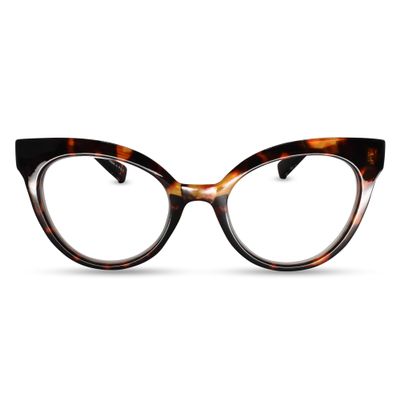 2SeeLife Oversized TR-90 Cat Eye Reading Glasses for Women  Narrow-Medium Fit, Durable and Sturdy Frame, Premium Readers, Brown Tortoise, +3.50