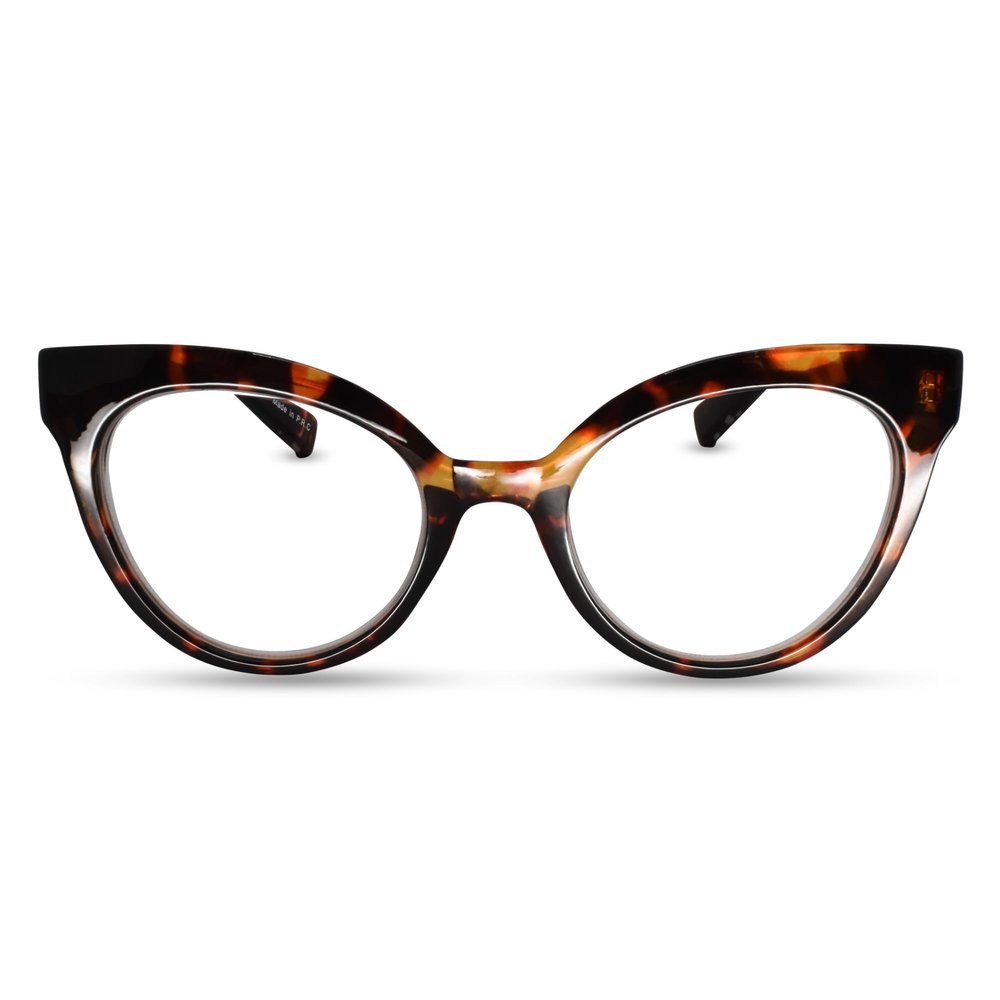 2SeeLife Oversized TR-90 Cat Eye Reading Glasses for Women Narrow-Medium Fit, Durable and Sturdy Frame, Premium Readers, Brown Tortoise, +4.00