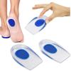 AMIAWIT Gel Heel Cups Plantar Fasciitis Inserts - Silicone Heel Cup Pads for Bone Spurs Pain Relief Protectors of Your Sore or Bruised Feet Best Insole Gels, Blue US 7-12 view 1