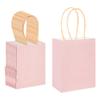 DjinnGlory 60 Pack Mini Pink Paper Bags with Handles Bulk 6.3x4.7x2.75 Inch for Birthday Wedding Baby Shower Party Favors, Treats, Goodies, Christmas Gifts, Tiny Small Business Bags view 1