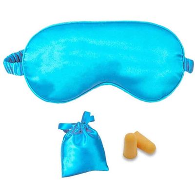 Silk Sleep Eye Mask Sleep Mask with Earplugs, Plane Travel Nap Night Sleeping Eye Mask Soft Comfortable Blindfold Eye Cover Eyeshade for Kids Men Women