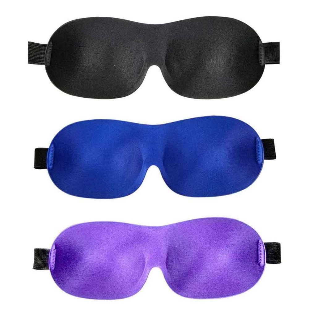 3 PCS Kids Men Women Sleep Mask Sleep Eye Mask Plane Travel Nap Night Sleeping Contoured Blinder Super Soft Blindfold Eye Cover Eyeshade with Earplugs