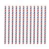 ABOOFAN 200pcs Straight Straws Drinking Straws Cocktail Straws Recyclable Straws Smoothie Straw American Flag Straws Blue Straws Wedding Dcor Decorative Straws Striped Paper view 2
