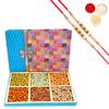 Ghasitaram Gifts Rakhi Gifts for Brothers Dryfruit - Fruit n Nut 6 Parti Box of Crunchy Cashews,Crunchy Peanuts and Flavoured Raisins 600 GMS with 2 Pearl Rakhis view 1