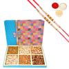 Ghasitaram Gifts Rakhi Gifts for Brothers Dryfruit - Fruit n Nut Box of 6 Dryfruits 600 GMS with 2 Pearl Rakhis view 1
