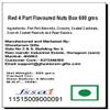 Ghasitaram Gifts Rakhi Gifts for Brothers Dryfruit - Red 4 Part Flavoured Nuts Box 600 GMS with 2 Pearl Rakhis view 3