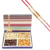 Ghasitaram Gifts Rakhi Gifts for Brothers Dryfruit - Fruit n nut Box of 4 Assorted Cashews 400 GMS with 2 Pearl Rakhis view 1