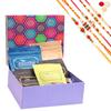 Jaiccha Ghasitaram Rakhi Gifts for Brothers Gourmet Hamper Box of Nuts and Namkeen with 5 Rakhis view 1