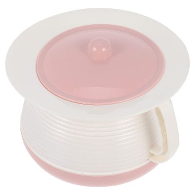 Housoutil 1PC Chamber Pot with Lid, Bedside Urinal Bottle with Cover and Handle, Bucket Potty Urine Pots to, Suitable for Household Pregnant Elderly Adults (Pink)