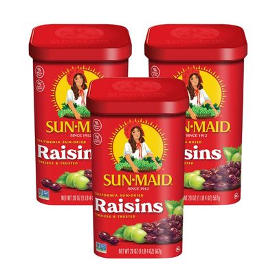 Sun-Maid Raisins Canister (20 Ounce, Pack of 3)