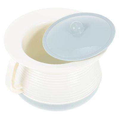1PC Chamber Pot with Lid, Bedside Urinal Bottle with Cover and Handle, Bucket Potty Urine Pots to, Suitable for Household Pregnant Elderly Adults (Light Blue)
